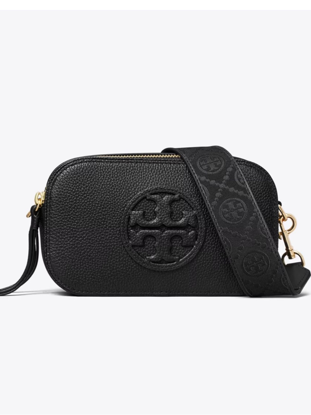 Tory Burch Black Mini Miller Pebbled Leather Crossbody - Picture 3 of 11